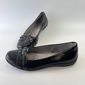 Life Stride Soft System Flats Shoes Women 8 W Black Comfort Flex‎ Casual Career